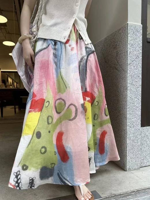 LPIUTY品牌直发！夏日油画天丝亚麻半身裙 C1225048 商品图7