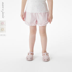 马克珍妮女童甜美花边拼接短裤宝宝裤子纯棉2025年夏装新款550900