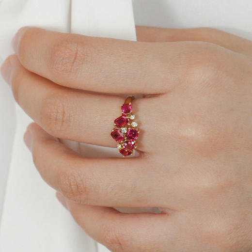 【高级珠宝】绮梦系列 | 鎏金涟漪钻石戒指3 商品图1