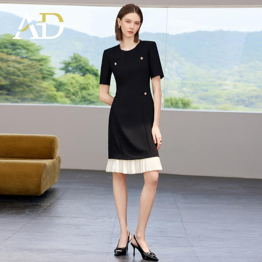 AD黑色连衣裙女2025新款夏季小香风气质名媛高级感小众不撞款短裙 商品图1