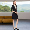 AD春夏气质轻熟风西装领拼接收腰显瘦职业西装连衣裙黑色西装裙女 商品缩略图3