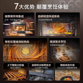 美的（Midea）【25年超级新品】知味2.0嵌入式微蒸烤一体机GR6S 石墨烯涡轮热风 温湿智控55L蒸烤箱 微蒸烤炸炖