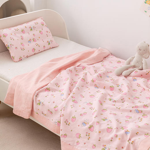 【婴幼童可用】 7A抗菌全棉双层纱夏被 纯棉纱布盖毯 商品图5