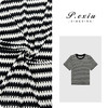 03-2潘依绣丁丁宠粉PanYiXiu/潘依绣夏季撞色波浪条纹设计感短袖T恤 G9069 商品缩略图0