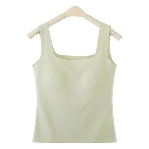 【夏新款宽肩背心】冰丝无痕可拆卸乳胶杯垫 长款加大码内衣打底外穿  商品图4