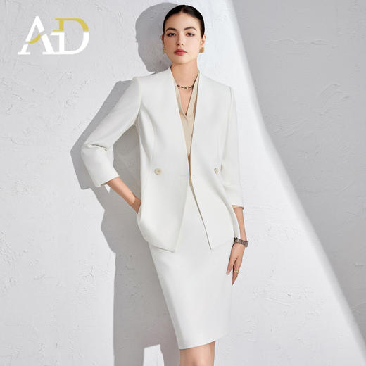 AD白色职业西装套装女夏季时尚轻奢高级感会务接待职业装气质通勤 商品图2