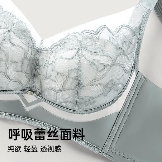 【298选3】D2-【B-C杯】【超薄蕾丝透气洞洞杯】夏季薄款内衣女聚拢有型收副乳防下垂文胸    荷映玉雅/巧语轻纱 商品图4