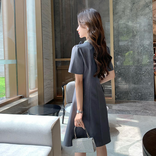 奢姿大码女装2025夏季法式轻奢俏皮连衣裙胖妹妹织带设计时尚裙子9952858280 商品图3