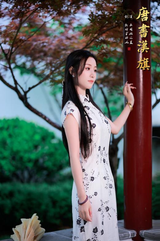 【望 舒】素雅浅灰色短袖旗袍墨花印染优雅温婉国风新中式 商品图6