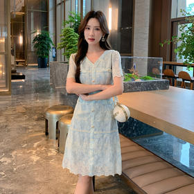 奢姿大码女装2025夏季新款胖妹妹小香风气质绣花V领轻奢连衣裙9952858337