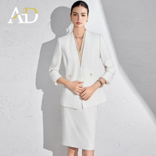 AD白色职业西装套装女夏季时尚轻奢高级感会务接待职业装气质通勤 商品图1