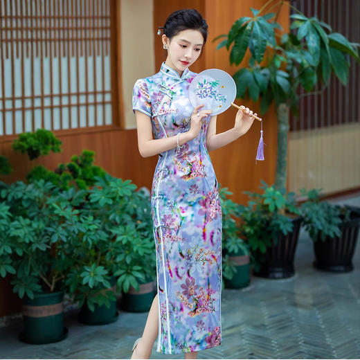 手工缝制送考宴席，日常可穿真丝旗袍 WXG2505 商品图4