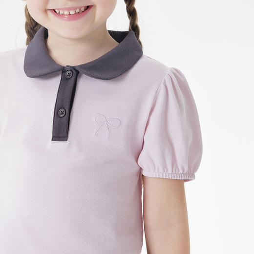 【凉感快干】马克珍妮女童甜美泡泡袖polo短袖T恤夏装新款550788 商品图4