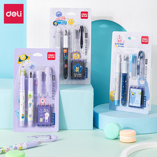 【得力系类！新品可擦钢笔】得力S691 小学生学习钢笔套装 可擦纯蓝墨囊钢笔 小学生专用练字笔钢笔 商品图5