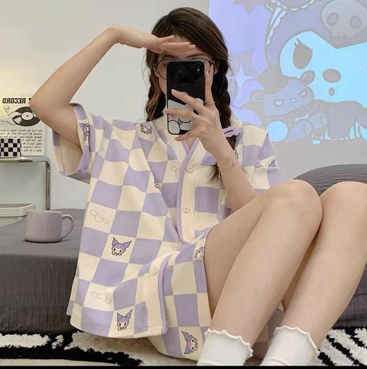 【宽松自在！慵懒舒服】睡衣女夏季甜美卡通小熊短袖短裤仿棉宽松少女休闲网红直播两件套。ry 商品图2