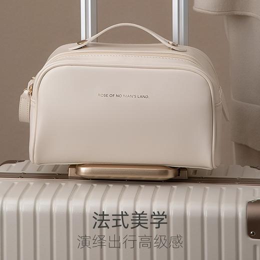 【轻奢！便携！出行必备✨】高级感双拉链化妆包，奶杏玫粉摩卡棕，收纳更轻松，精致随身带！双拉链化妆包 pu收纳包 便携洗漱包大容量新款化妆袋 ins高级感 商品图3