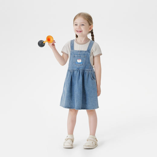 【软牛仔】马克珍妮女童甜美小猫背带裙 宝宝裙子夏装新款550938 商品图1