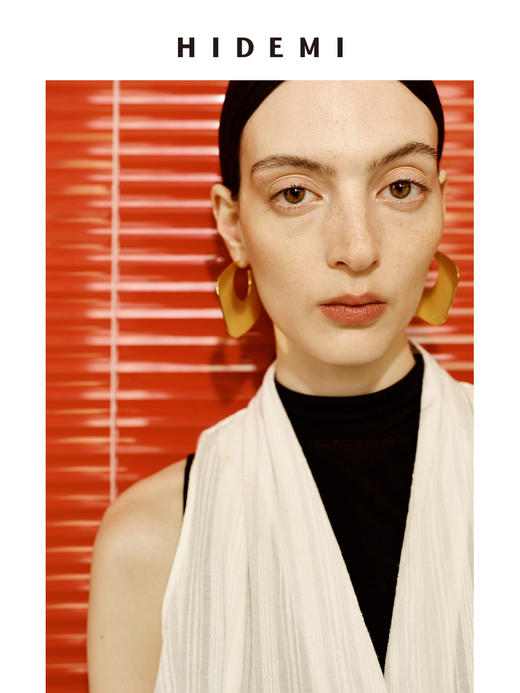 HIDEMI 极简设计感几何流线感菱形镀银百搭大耳环 金色/银色 商品图8