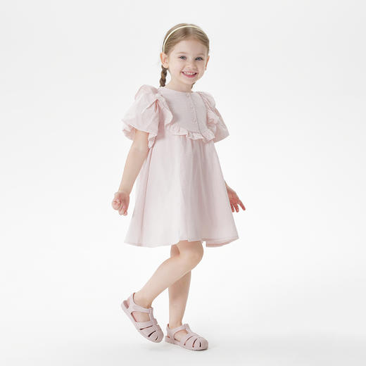 马克珍妮女童花边领泡泡袖连衣裙 宝宝裙子2025年夏装新款550882 商品图1