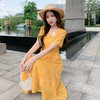 奢姿大码女装2025夏季新款胖妹妹法式方领连衣裙气质优雅A字裙9952802003【1】 商品缩略图0