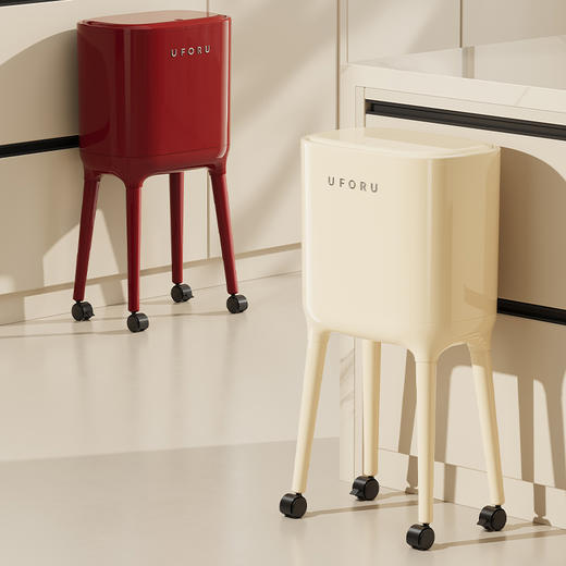 摩登主妇垃圾桶家用2025新款厨房客厅带脚夹缝可移动大号带盖纸篓 商品图0