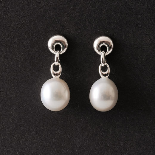 含晖· True Classic系列-强光椭圆珍珠环扣耳坠（2款可选） 商品图6