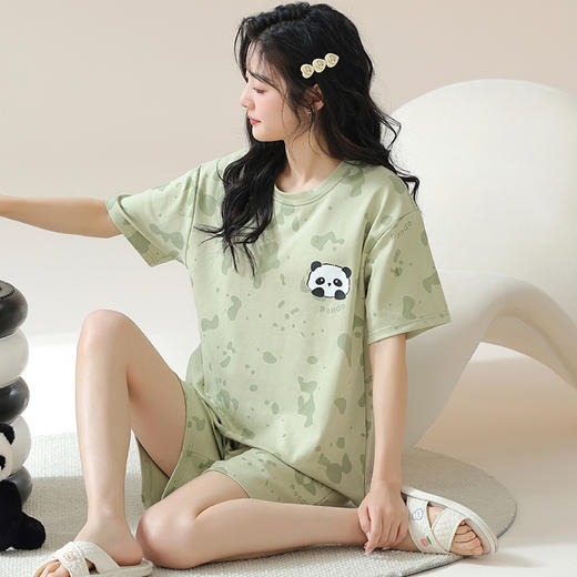 【可外穿家居服】夏季新款女士短袖短裤棉质睡衣套装少女可爱卡通夏天家居服可外穿。ry 商品图9
