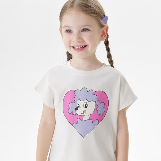 【凉感透气】马克珍妮女童萌趣贵宾短袖T恤 宝宝夏装新款550778 商品图4