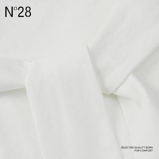 N°28 夏季新款法式高级感棉短袖T恤 宽松慵懒风宽领纯色上衣895251T522 商品图6