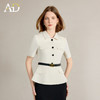 AD高端干练通勤西装女2025新款夏季气质米白色短袖翻领上衣职业装 商品缩略图2