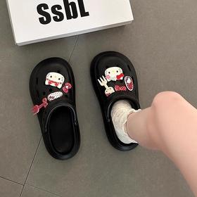 【YW】无忧购【甄选】卡通可爱KT凯蒂猫洞洞鞋K374438（截单后3-5天发货)