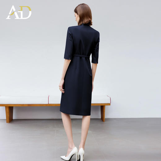 AD高级感西装连衣裙女2025新款职业装七分袖西装裙子藏青色工作服 商品图4