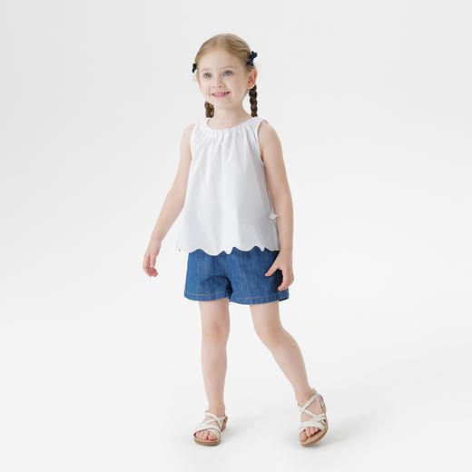 马克珍妮女童优雅百搭小衫儿童衬衫纯棉上衣2025年夏装新款550953 商品图1