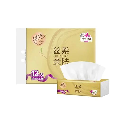 清风抽纸  金装/四层软抽/80抽/12包/提 商品图0