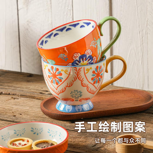 MM 山姆 松发 釉下彩手绘繁华早餐盖杯套装 4盖杯装 商品图3