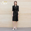 AD气质通勤连衣裙女高级感无领一片式西装连衣裙黑色职业装工作服 商品缩略图2