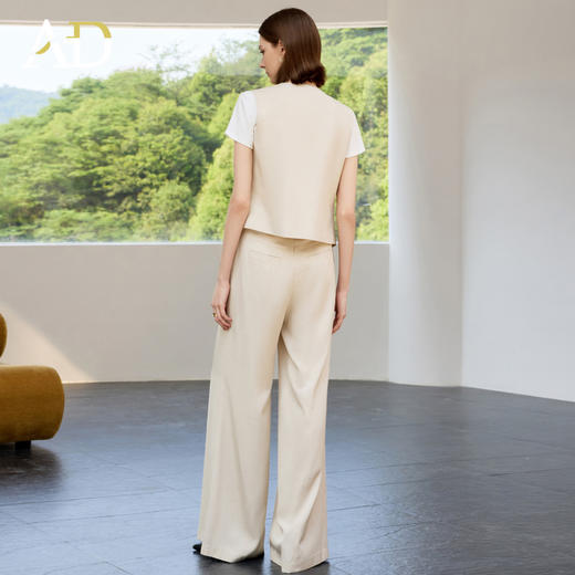 AD高端气质通勤三件套女2025新款夏季马甲上衣宽松阔腿裤职业套装 商品图4