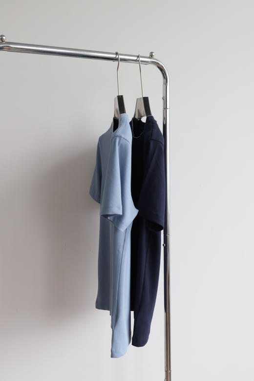 H.B 网格泡泡纱 圆领短袖T恤 TX490 商品图3