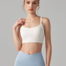 【固定杯】轻/软/弹/润 中强度细肩带瑜伽背心BMMZ252