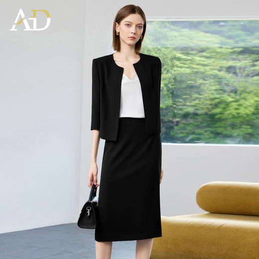AD高端薄款黑色西装套装女2025新款夏季小个子高级感气质职业西服 商品图1