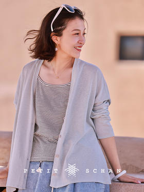 PETIT SCHAN小闪 CLO#822 scattered shadows 疏影 棉麻混纺不规则轻薄防晒开衫