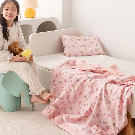 【婴幼童可用】 7A抗菌全棉双层纱夏被 纯棉纱布盖毯 商品图2