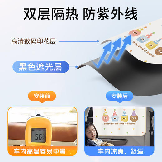 【滑轨式汽车遮阳帘】汽车窗帘轨道式车窗遮阳帘宝宝车内隐私帘婴儿隔热滑轨遮光帘。ry 商品图3