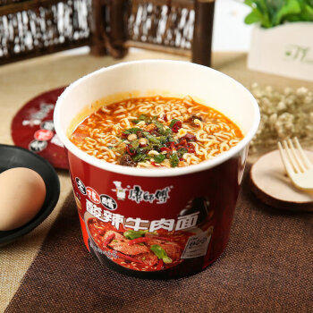 康师傅方便面 经典老陈醋酸辣牛肉面 122g*12桶 泡面桶装 整箱 /粮油调味 /方便食品 /方便面 商品图0
