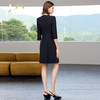 AD春夏气质轻熟风西装领拼接收腰显瘦职业西装连衣裙黑色西装裙女 商品缩略图4