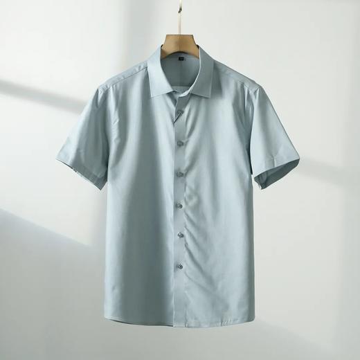天丝亚麻面料！温莎一字领！男士休闲透气短袖衬衫 商品图7