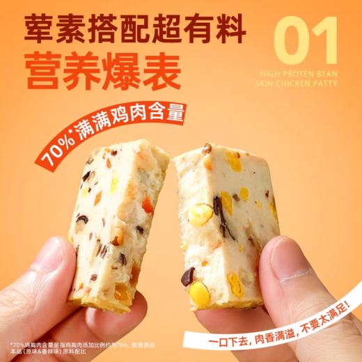 【共享分销】荤素搭配更营养！高蛋白豆皮鸡肉饼 优质鸡肉含量约70% 多种蔬菜添加 1枚不到70大卡 身材管理放心吃 每枚35g 商品图1