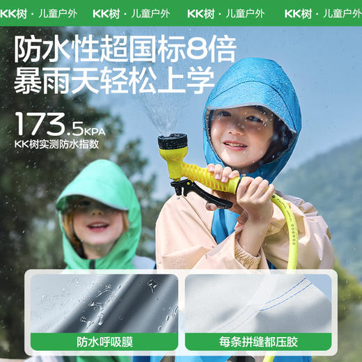 心选丨KK树儿童雨衣男童女童宝宝雨披幼儿园女孩小学生上学专用带书包位小彩绘奇遇雨衣 商品图2