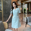 奢姿大码女装2025夏季POLO领气质连衣裙胖妹妹粗花小香风时尚裙子9952853341 商品缩略图1