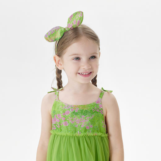 马克珍妮法式优雅 女童夏装透气网纱棉真丝吊带背心公主裙250011 商品图4